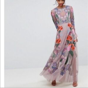 ISO THIS ASOS Floral Embroidered Maxi Dress